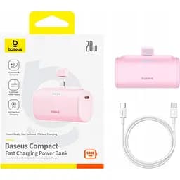 Зовнішній акумулятор Baseus Compact Type-C Edition 5000mAh 20W Pink P10068306413-00 [132863] - мініатюра 6