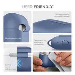 Силіконовий чохол для навушників Apple AirPods 4, Hang Case, фіолетовий, ультратонкий захисний кейс товщиною 2 мм, захист від подряпин, пилу та ударів, компактний, з карабіном для кріплення, ArmorStandart (ARM81282) - мініатюра 5