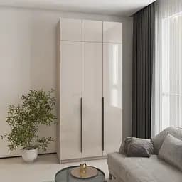 Шафа 3-дверна з антресоллю MebelStar Оскар Gloss BL-B, комплект полиць 120x52x260 см Кашемір/Кашемір (MBS-5434)