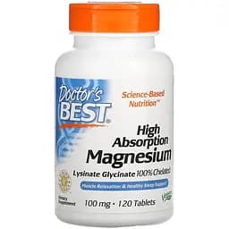 Витамины и минералы Doctor's Best Magnesium 100 мг High Absorption 120 таблеток