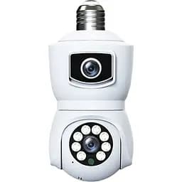 IP камера відеоспостереження в патрон RIAS V380-E27 (v380 APP) Wi-Fi 2 об'єктива 2MP+2MP White