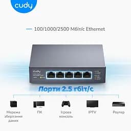 Комутатор 5-портовий некерований Cudy HS105 2.5G (73-00536) - мініатюра 6
