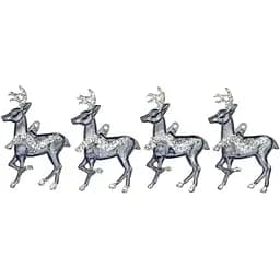 Набір ялинкових іграшок акрилові олені Devilon 4 шт 9 см сріблястий акрил (201395)