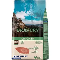 Сухий корм для цуценят дрібних порід Bravery Chicken Mini Puppy з куркою 600 г
