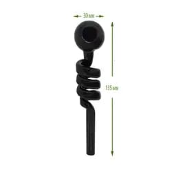 Трубка курильна скляна з охолодженням D&K Спіраль DK-8569A Black (15671) - мініатюра 3