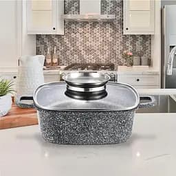 Каструля квадратна Gusto покриття CERAMIC SNOW 2.8 л сіра (146310) - мініатюра 2