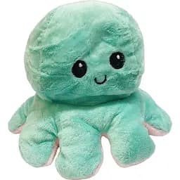 Мягкая игрушка Осьминог Веселый-печальный двусторонняя бирюзово-пудровая