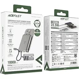 Універсальна мобільна батарея Acefast Magnetic Wireless 10000mAh 22.5W PD,QC 3.0 USB-C In/Out QI 15W M18 Black (6974316284017) - мініатюра 3