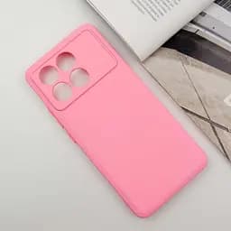 Чохол TPU GETMAN Liquid Silk Full Camera для Xiaomi Poco X6 Pro Рожевий / Pink - мініатюра 2