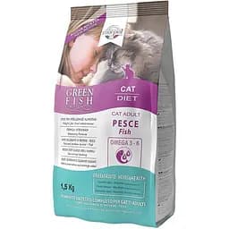 Сухой корм для взрослых кошек Marpet Greenfish, диетическое питание, с рыбой, 1,5 кг