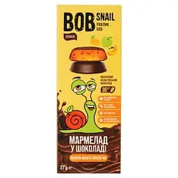 Уценка. Фруктово-овощной мармелад Bob Snail Яблоко-Манго-Тыква-Чиа в бельгийском молочном шоколаде 27 г