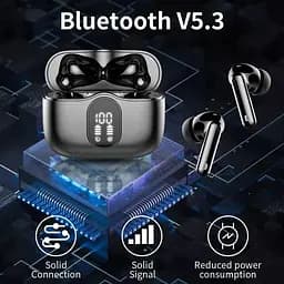 Бездротові навушники Btootos Bluetooth з 4 мікрофонами, світлодіодний дисплей живлення - мініатюра 4