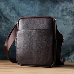 Чоловіча вертикальна сумка з натуральної шкіри Vintage 17х21х3,5 см sum0027473 - мініатюра 9