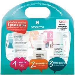 Набор Sesderma Salises Pack Anti-Acne: крем-пенка 50 мл + крем-гель 50 мл + гель Sesretinal Young Skin Plus 30 мл