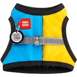 Шлея для собак м'яка Waudog Clothes з QR паспортом Colors of freedom, XS4, 36-39х26-28 см - мініатюра 2