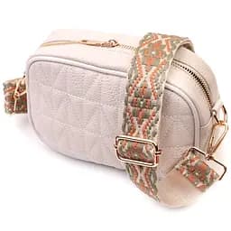 Стильна стьобана жіноча сумка з натуральної шкіри Vintage 22611 біла