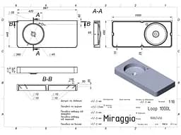 Умивальник Miraggio LOOP 1000 L (8813930) Miramarble, Глянцевий, Підвісний, Білий - мініатюра 2