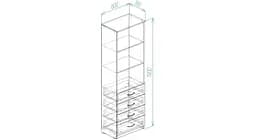 Шафа Анжело Ferrum-decor на 3 полиці з 4 ящиками 1900x600x380 ДСП Дуб Сонома 16 мм (FRD-104986) - мініатюра 4