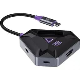 Хаб Usb Proove Gaming Spectre, Dark Grey, Type-C 3.1 - 1xType-C (100 Вт) / 1xType-C 3.0 / 2xUsb 3.0 / HDMI 4K, кабель 15 см