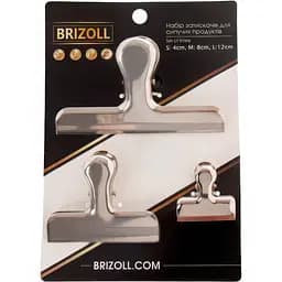 Набор зажимов для сыпучих продуктов Brizoll 3 шт. серебристый (815-040)