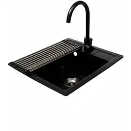 Комплект гранітна мийка + змішувач Romzha Adiere Antracit (A)