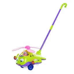 Детские каталки игрушки из дерева 117136 на палке, звук зеленый