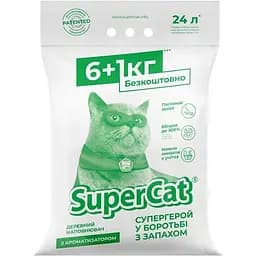 Наполнитель SuperCat с ароматизатором 6+1кг (зеленый)