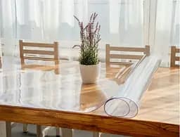 Мягкое стекло силиконовая скатерть на стол Soft Glass Защита для мебели (1.4х1.4 м) толщина - 1.5мм Прозрачное