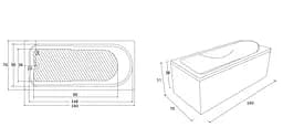 Ванна акрилова Damixa Apollo 160x70 см білий 47WA-160-070W-A, Білий - мініатюра 8