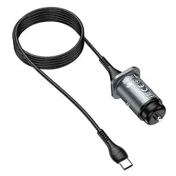 Комплект для авто - зарядний і кабель Type-C - HOCO NZ4 Wise road dual port car charger set чорний - мініатюра 2
