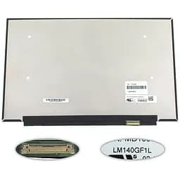 Матриця 14.0" LM140GF1L02 2560х1600, 30pineDP, 300cd/m2 , IPS, кольоропередача: 71%, LED, SLIM без планок та вушок, матова, роз'єм справа внизу для ноутбука