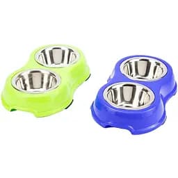 Подвійна миска Agility Eco металева 400 мл 14 см 2 шт. в асортименті