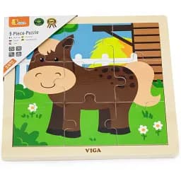 Дерев'яний пазл Viga Toys Коник 9 елементів (51439) - мініатюра 2