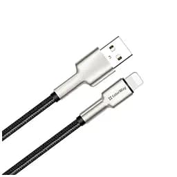 Дата кабель USB 2.0 AM to Lightning 1.0m head metal black ColorWay (CW-CBUL046-BK) - мініатюра 2