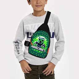 Сумка через плечо детская Minecraft Крипер 29х17 см сумка слинг для мальчика (02118)