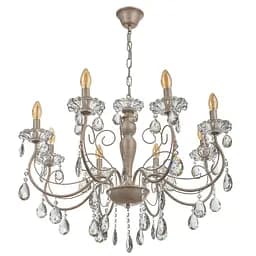 Люстра свеча Brille подвесная хрустальная E14 WH/G (BCL-731S/8)