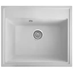 Мойка кухонная Valetti 49N гранитная 590х510 мм белая