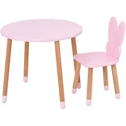 Столик зі стільцем Bambi "Метелик" 05-025R-ROUND круглий рожевий