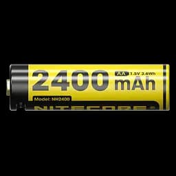 Комплект акумуляторів Li-Ion AA Nitecore NH2400 1.5V 2400mAh USB Type-C захищений (2 шт.) - мініатюра 2