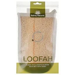 Перчатка массажная Balmy двухсторонняя из махры и люфы (11011)