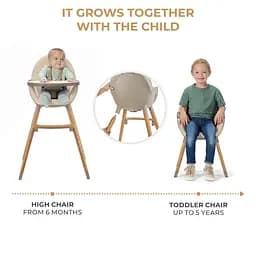 Стільчик для годування 2 в 1 Kinderkraft Fini 2 Beige (KHFINI02BEG0000) - мініатюра 3