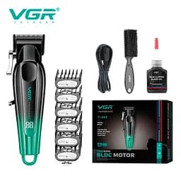 Акумуляторна машинка для стрижки VGR V-662 GREEN, 7000 RPM, 6 насадок, LED-дисплей - мініатюра 2