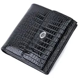 Жіночий фактурний гаманець із натуральної шкіри ST Leather 22706 чорний
