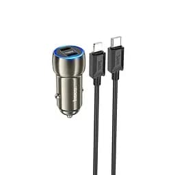 Адаптер автомобильный HOCO Type-C to Lightning Cable Tough dual port car charger Z48 |2Type-C, 40W/3A, PD/QC|