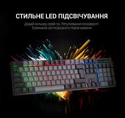 Клавіатура ігрова механічна GamePro GPMK-105 Black USB Blue Switch - мініатюра 8