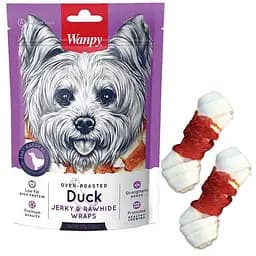 Wanpy Duck Jerky & Rawhide Wraps ванпи кость с узлами И вяленой уткой лакомство для собак 0.1кг
