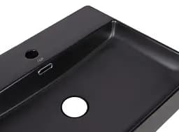 Комплект Qtap Nando LT: Раковина підвісна прямокутна 500х420х130 мм Matt Black + Донний клапан PU03O (QT12112173SMBMBN47322) - мініатюра 4
