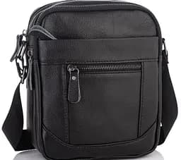 Чоловіча сумка з натуральної шкіри Tiding Bag Чорна (SA25-223A)