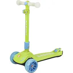 Детский самокат Bambi с фонариком 30х60х16 см Зеленый 000246919