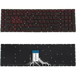 Клавіатура для ноутбука HP (Omen: 17-CB series) rus, black, без фрейма, підсвічування клавіш(RED)